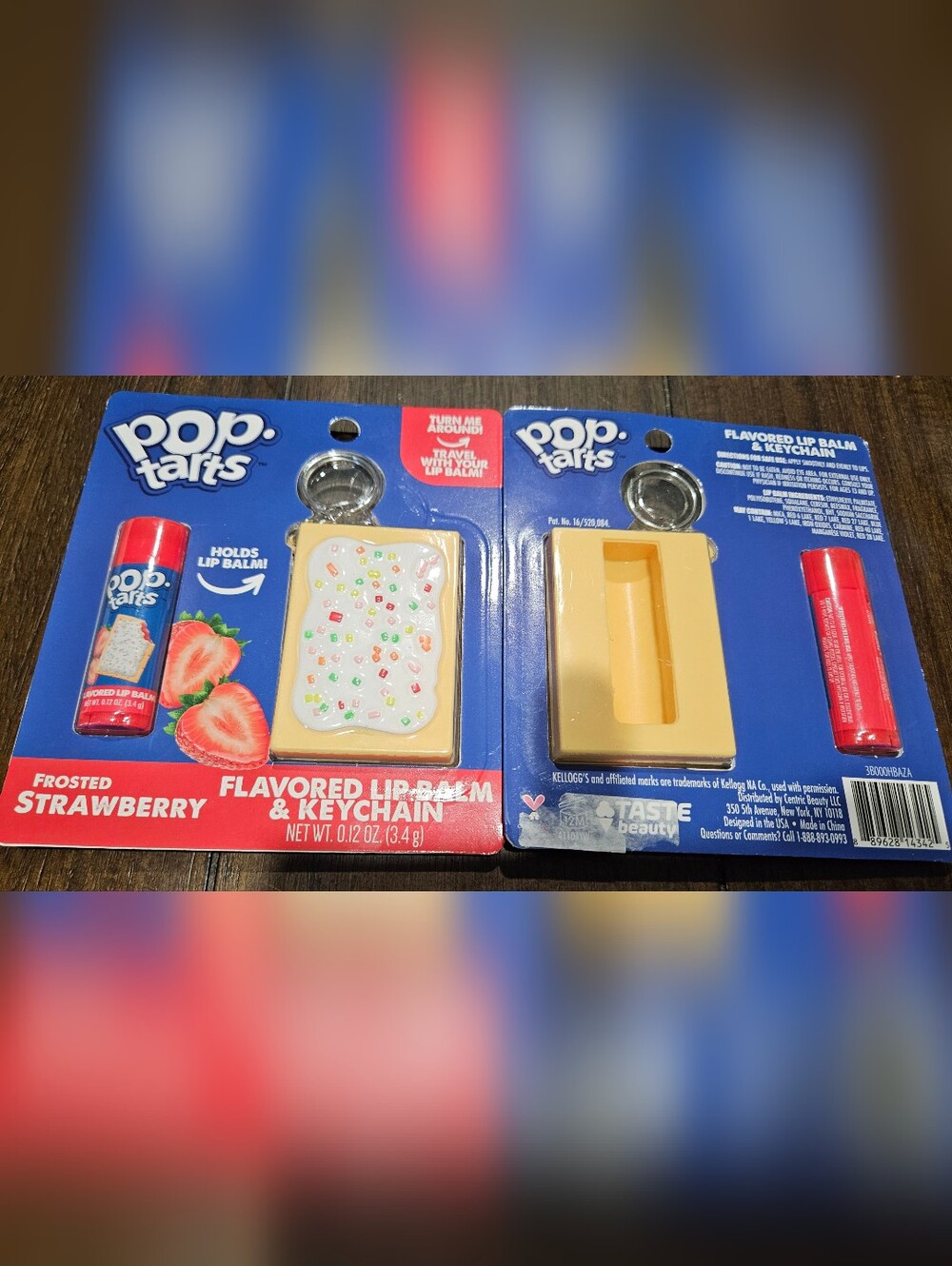 Pop Tarts Frosted Strawberry Lip Balm & Keychain Pop Tart Holder